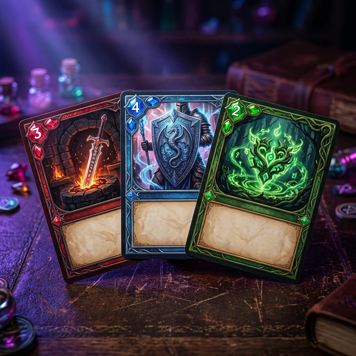 Arte de Cartas para Jogo: Moldura, Ilustração e Leitura