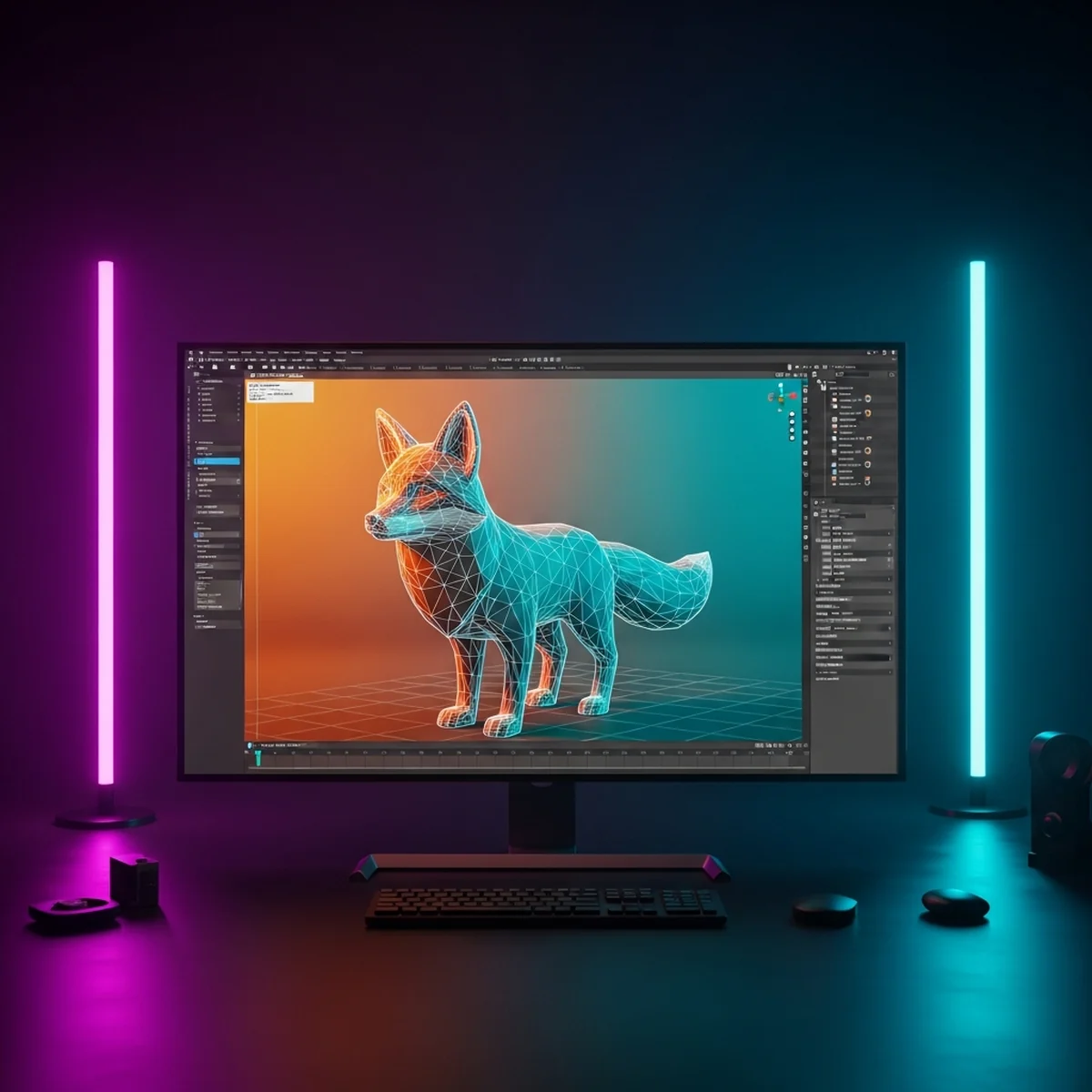 Interface do Blender 5.2 LTS com um prop de jogo em modelagem no viewport 3D