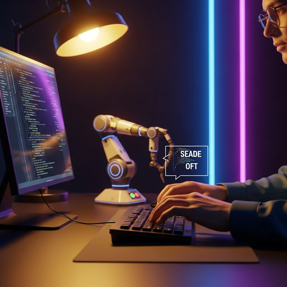 Editor da Godot 4 aberto com um script C# anexado a um nó de personagem na cena 2D