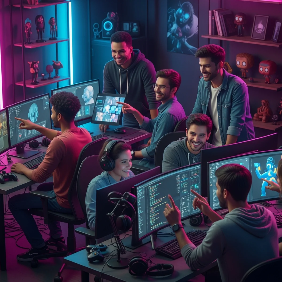 Mosaico de depoimentos de alunos do CursoGame.Dev aprendendo a programar jogos