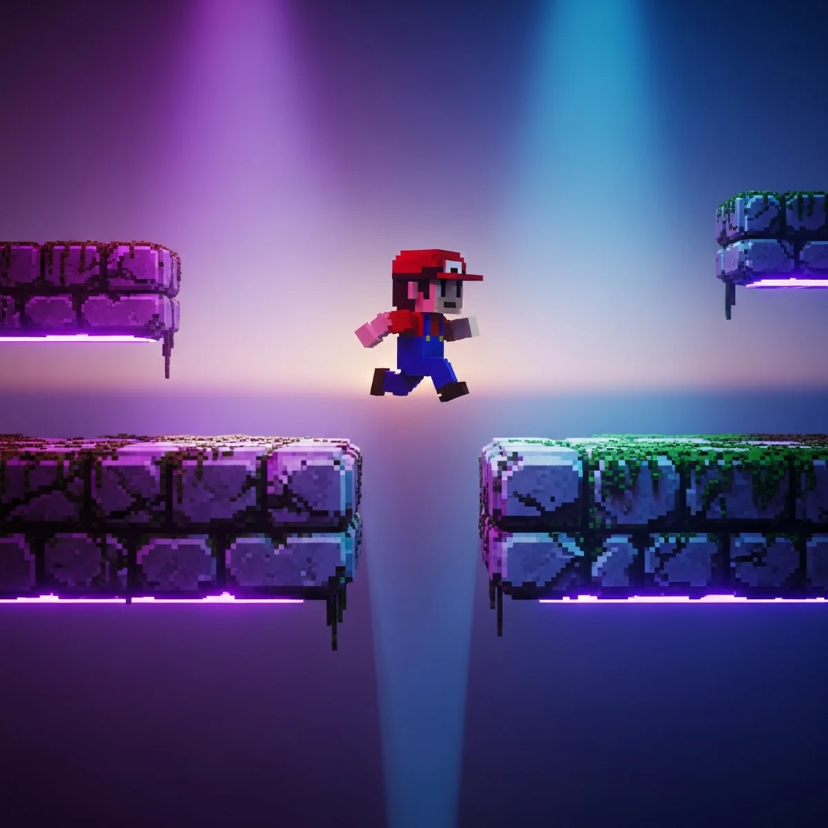 Personagem 2D pulando logo apos sair da borda de uma plataforma no Godot