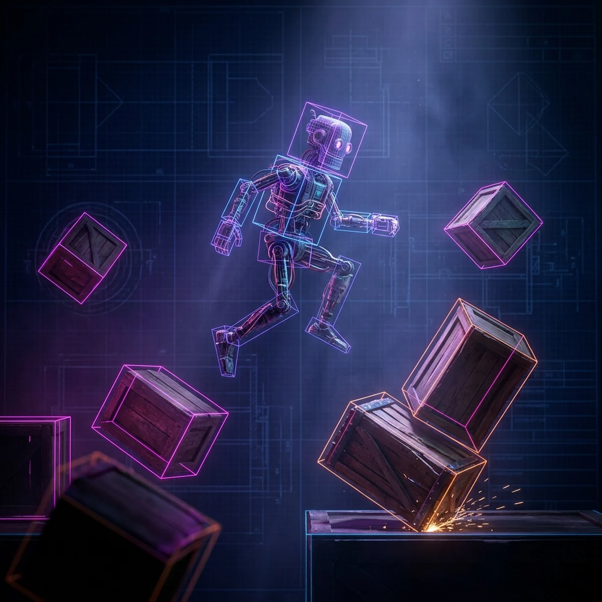 Comparativo visual entre RigidBody2D e CharacterBody2D na fisica 2D do Godot 4