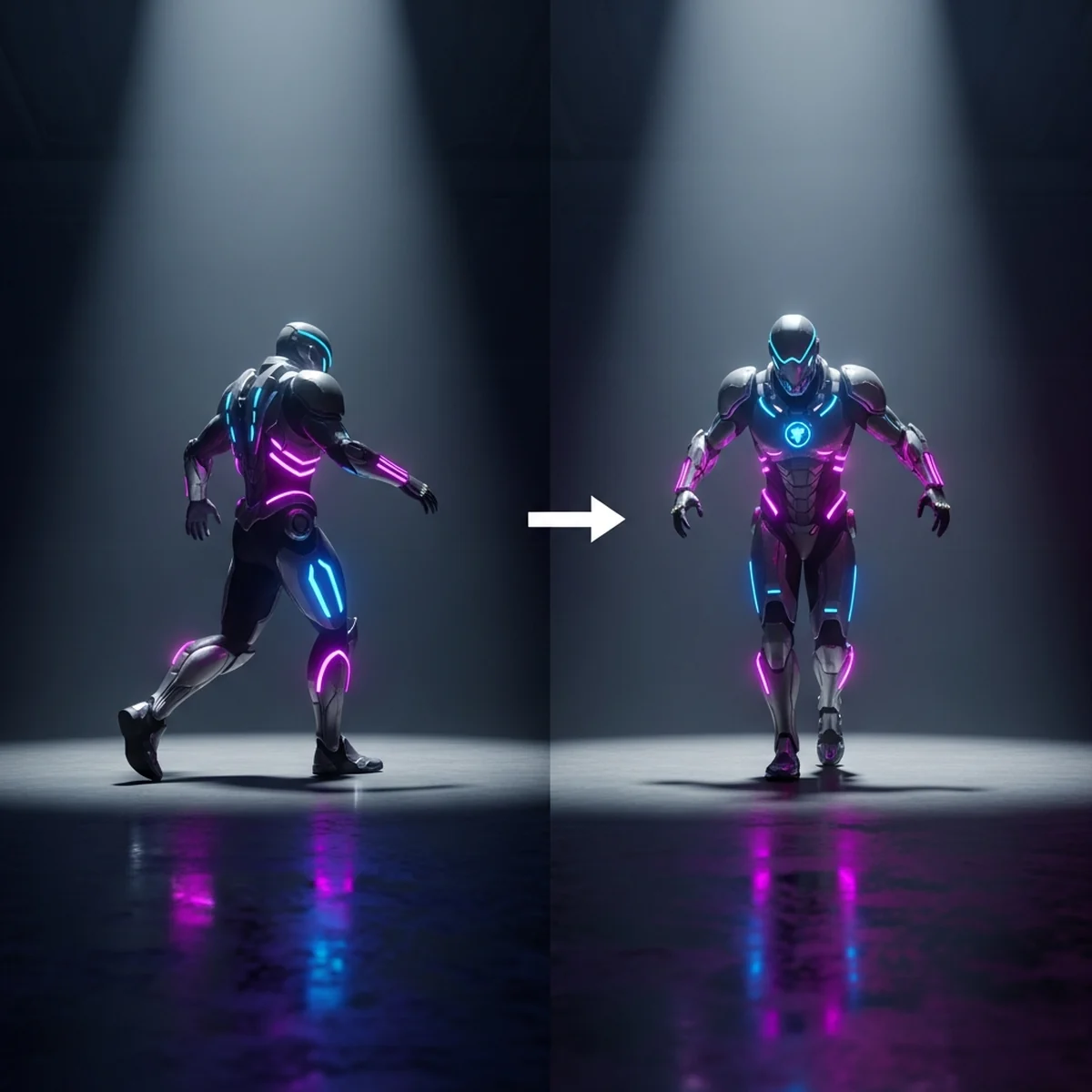 Personagem 2D virando o sprite para a esquerda e para a direita enquanto corre na tela do Godot.