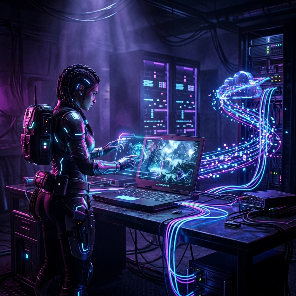 Ilustração de um jogo feito na Godot trocando dados JSON com um servidor na internet