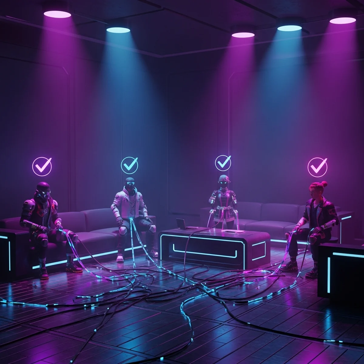 Tela de lobby de um jogo feito na Godot mostrando lista de jogadores conectados, indicadores de pronto e botão para iniciar a partida