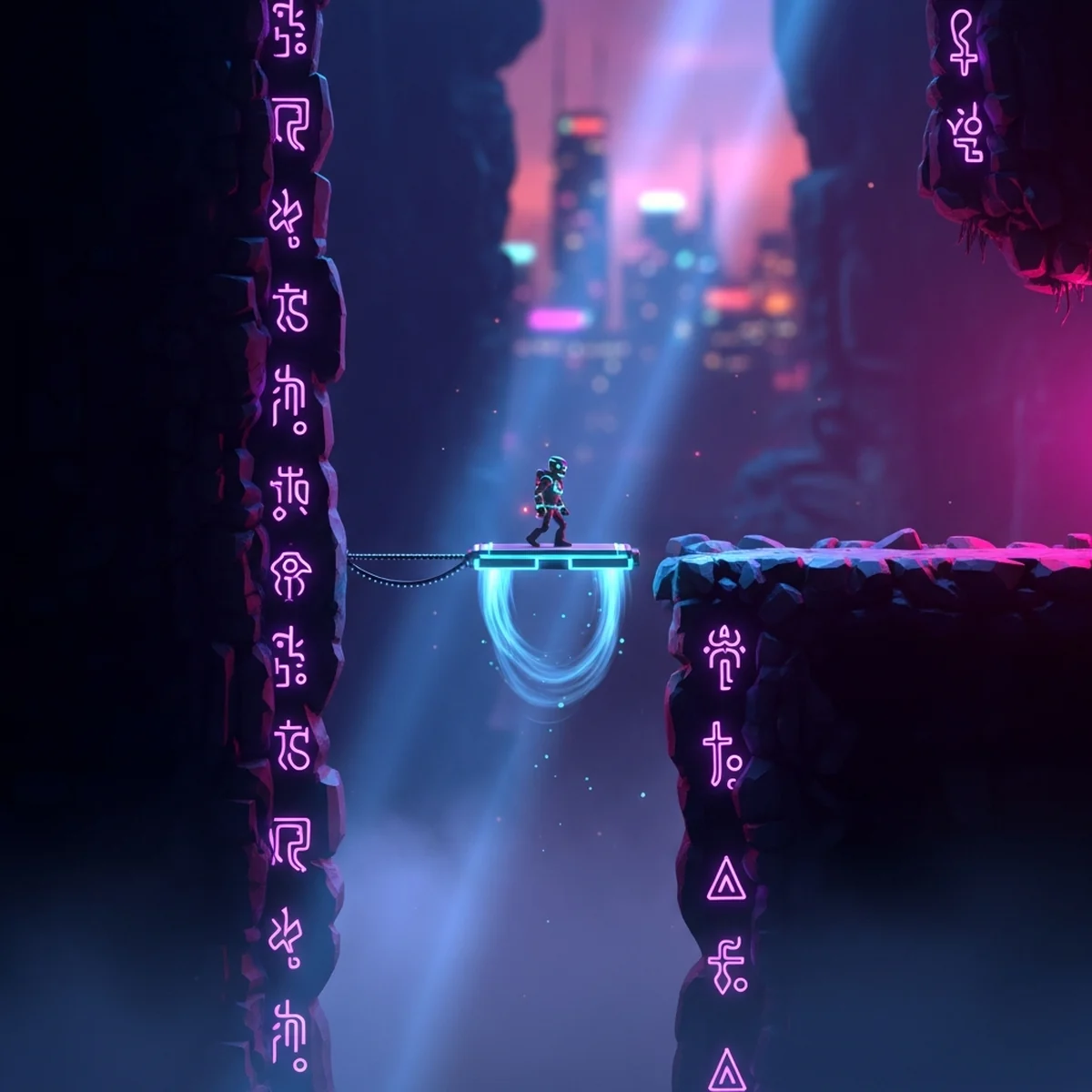 Cena 2D no Godot mostrando uma plataforma deslizando sobre um caminho com o player em cima