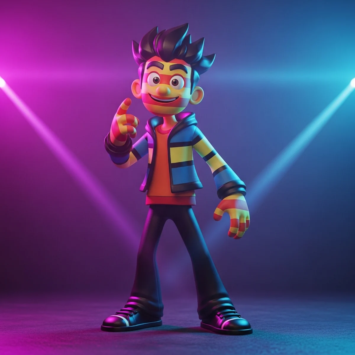 Modelo 3D de personagem com iluminação em bandas de cor no estilo anime dentro do editor da Godot 4