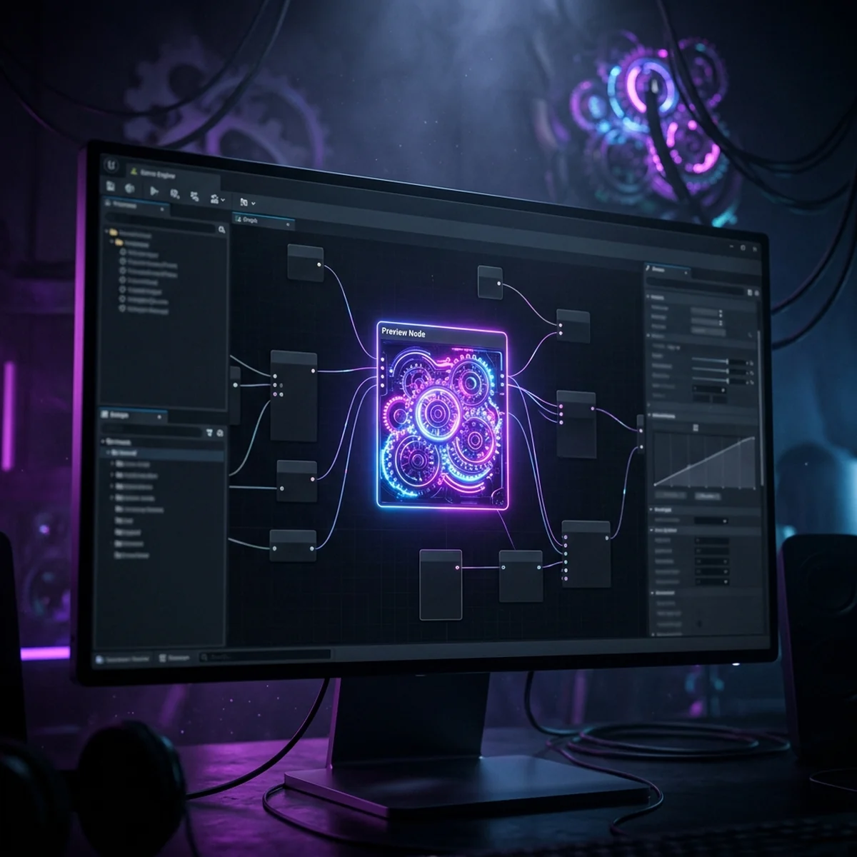 Editor da Godot 4 mostrando uma grade gerada em tempo real por um tool script