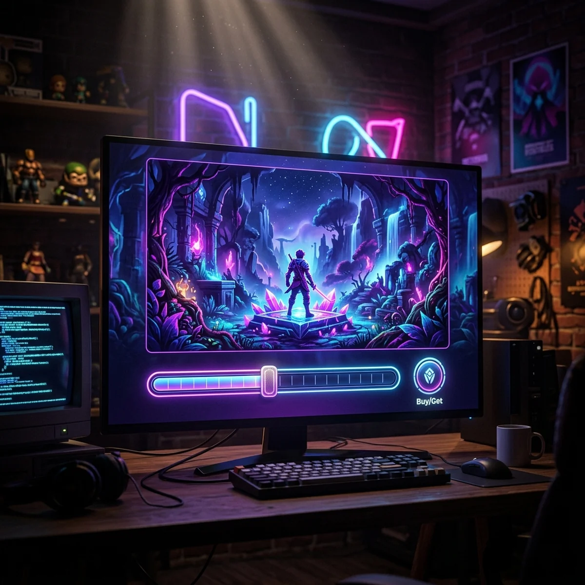 Página de jogo indie em uma loja digital em inglês, com botão de compra e preço sugerido