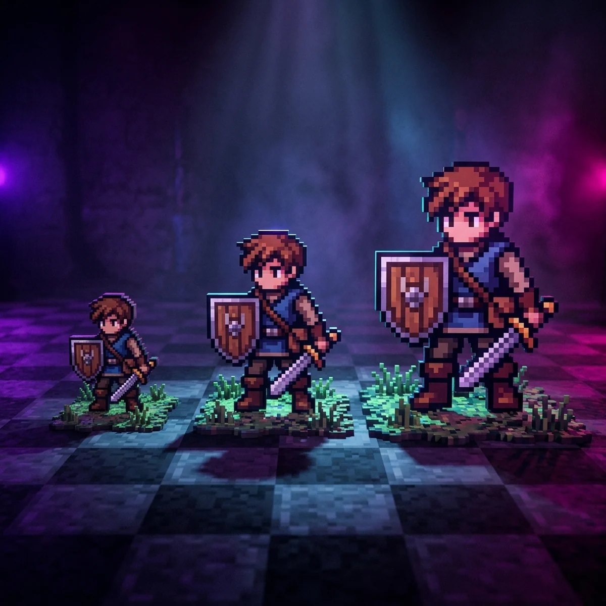Pixel Art 16x16, 32x32 ou 64x64: Qual Tamanho Usar