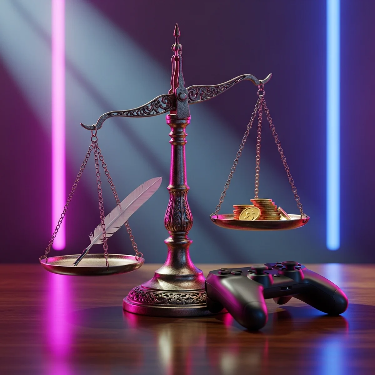 Roteirista de jogos escrevendo diálogos ramificados em um editor de texto ao lado de um fluxograma de narrativa na tela
