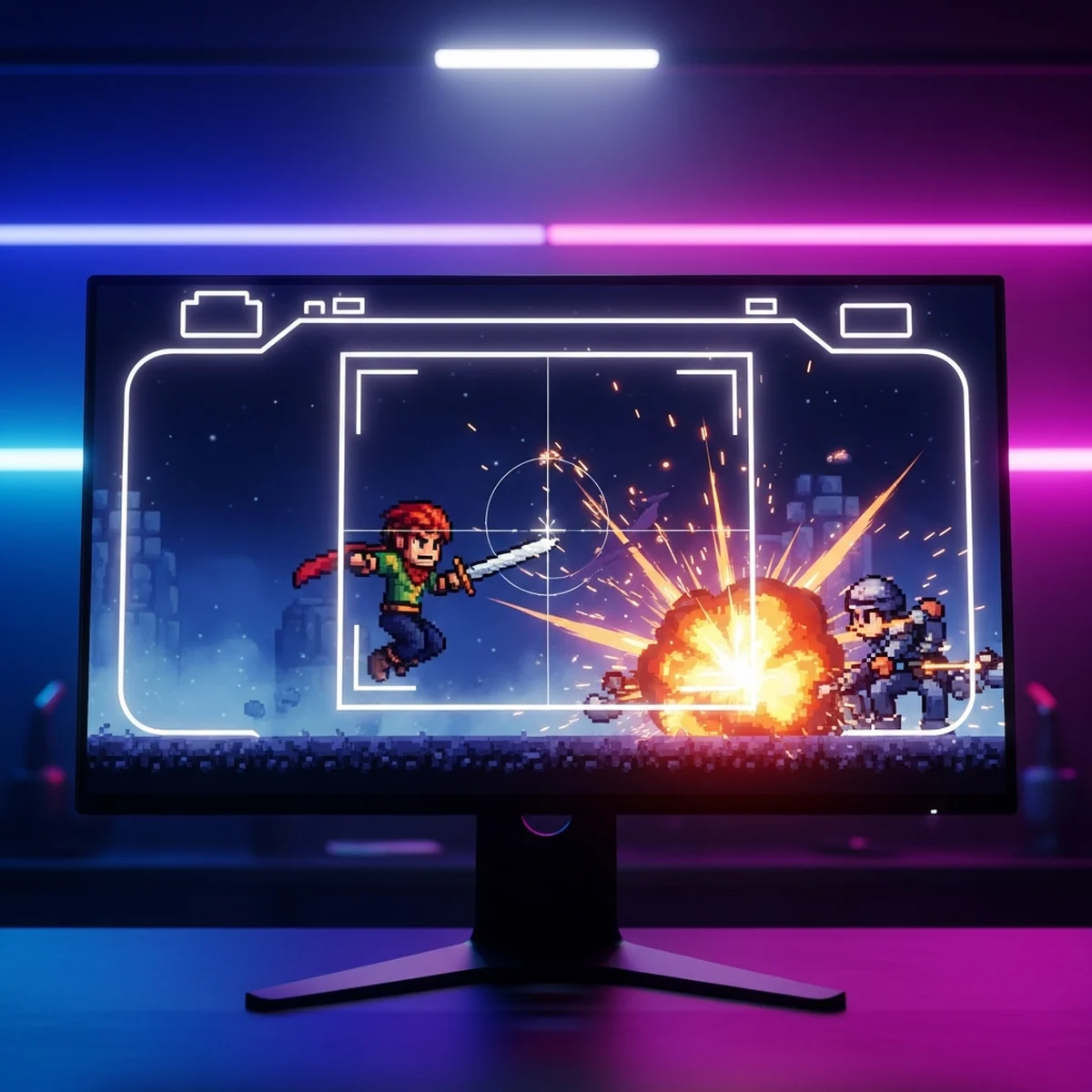 Tela de jogo capturada em momento de ação com composição equilibrada e interface limpa